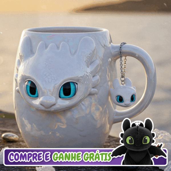 🤍 Caneca Fúria da Luz + Pingente Mini Fúria da Luz 500ml