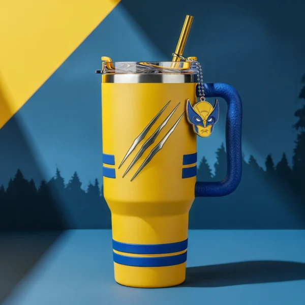 🟡 Copo Térmico Wolverine Garra X 1,15 L + Pingente Brinde