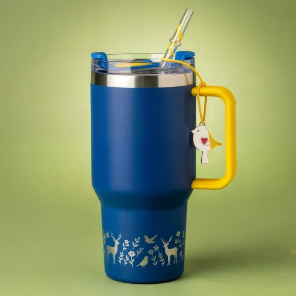 🐦 Copo Térmico Floresta Branca De Neve 1,15 L + Pingente Brinde