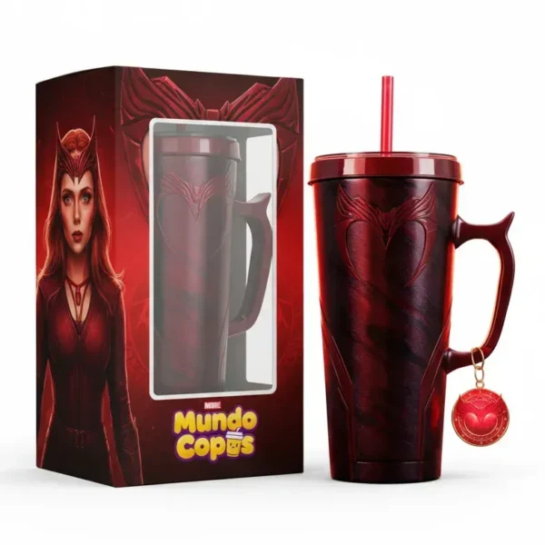 🩸 Copo Térmico “Feiticeira Escarlate + Pingente Poder do Caos 1,15 L