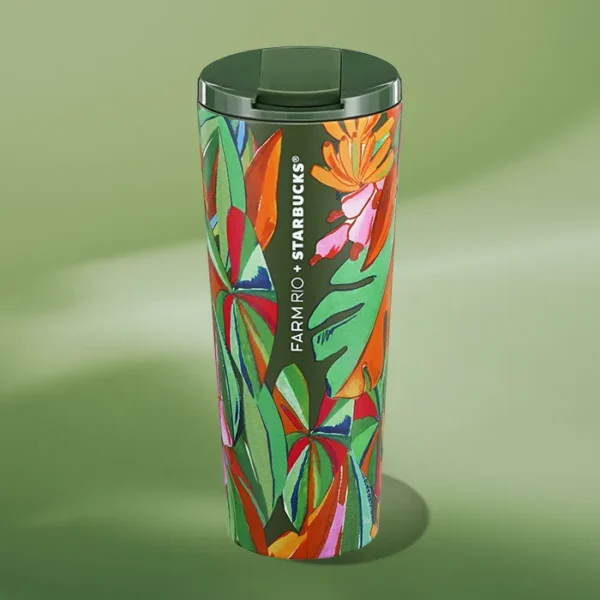 🌴 Copo Térmico FARM & Starbucks - Banana Leaves (473 ml)