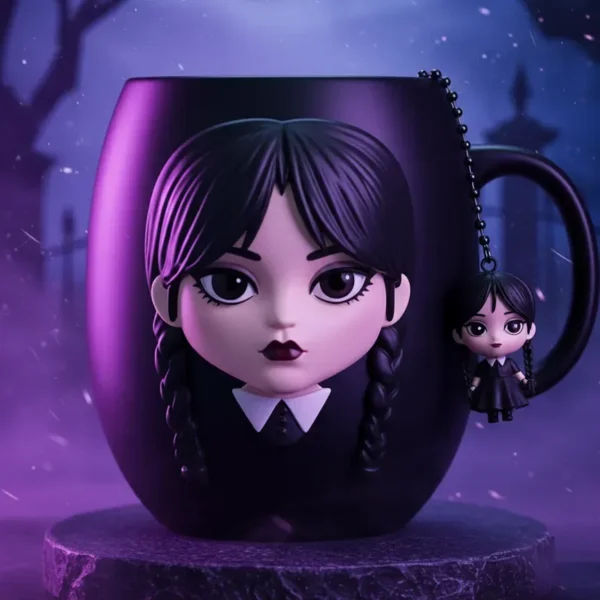 Caneca Térmica Wednesday Addams + Pingente (Brinde GRÁTIS)