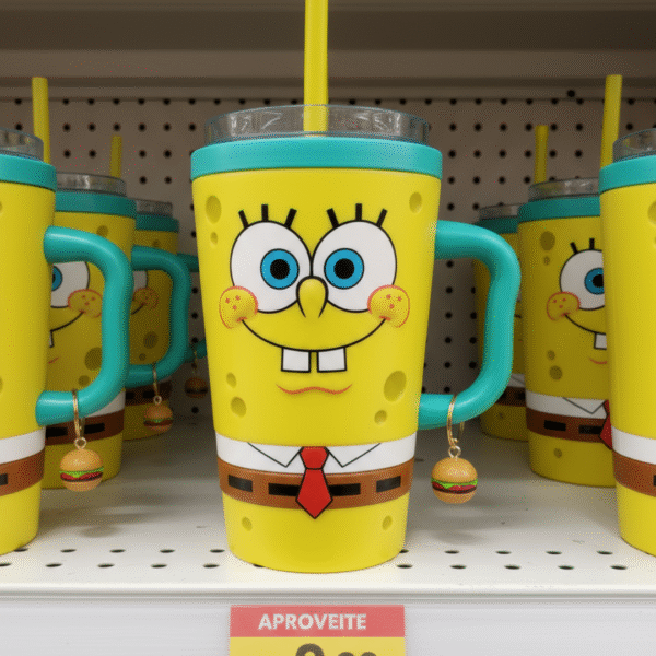 Copo Térmico Bob Esponja | 1,15L + Pingente GRÁTIS