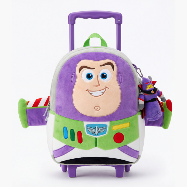 Mochila de Rodinhas Infantil Pelúcia 3D Buzz Lightyear