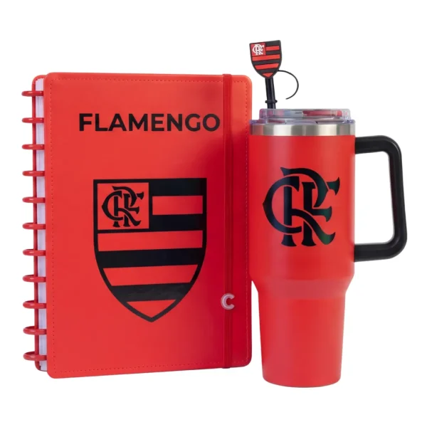 (Compre e ganhe GRÁTIS) Caderno Inteligente Flamengo + Copo Térmico Flamengo