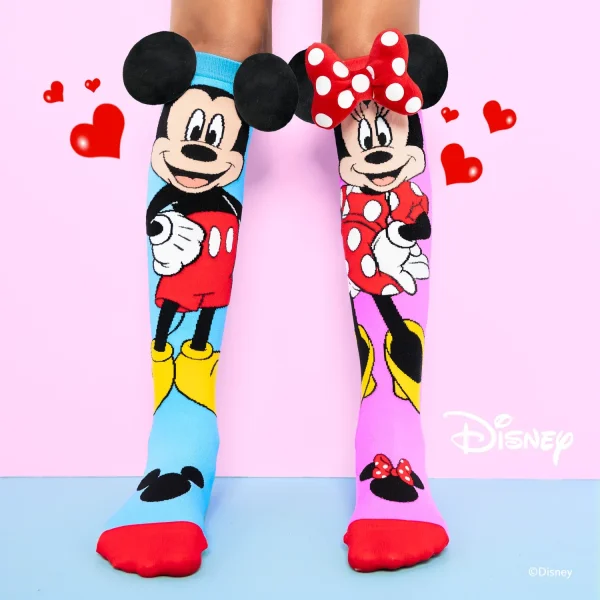 Meias 3D Mickey & Minnie com Orelhas